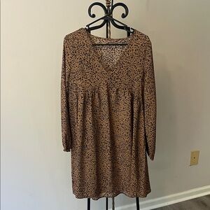 Leopard Print V-Neck Dress